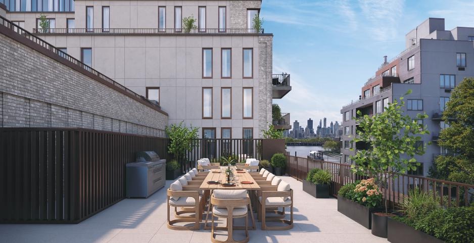 NuSun Vernon common terraces with outdoor seating