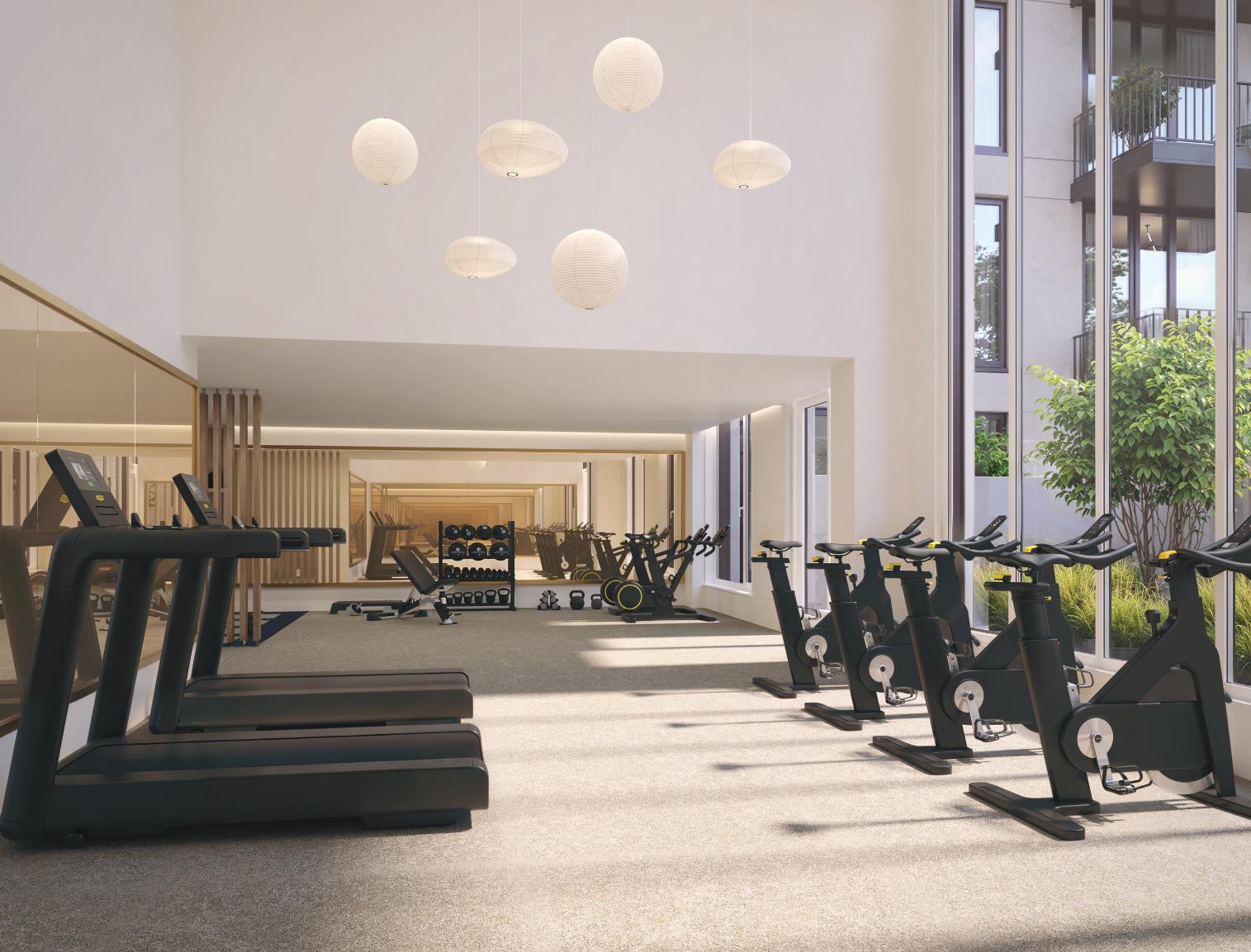 NuSun Vernon Fitness Center with treadmills and stationary bikes