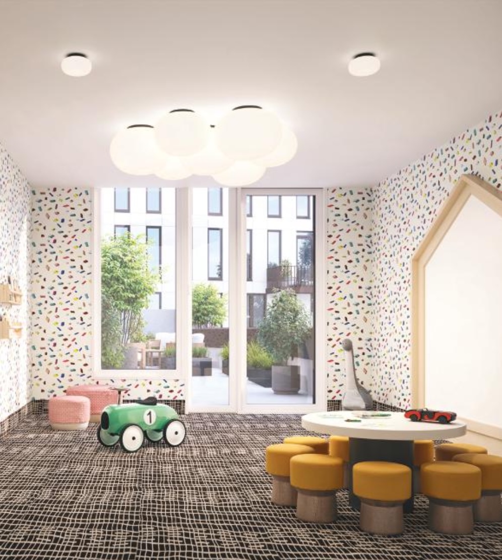 NuSun Vernon terrace with Manhattan skyline view